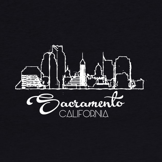 Sacramento Sketch art skyline by DimDom